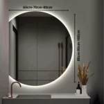 Miroir ELARA design rectangulaire avec éclairage LED intégré, finition haut de gamme et verre Saint-Gobain 6 mm