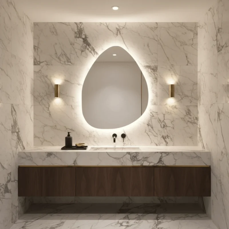 Miroir DROP LED avec éclairage moderne pour salle de bain