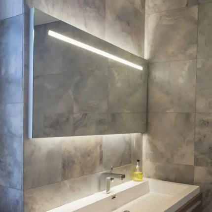 Miroir salle de bain ARKOS en verre Saint-Gobain 6 mm – Éclairage diagonal LED moderne