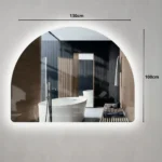 Miroir salle de bain LED Nebula Maroc – Verre Saint-Gobain 6 mm – Éclairage LED blanc neutre et lumière diffuse – Miroir sur mesure haut de gamme