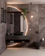 Miroir demi-rond LUNEA LED, élégant et durable, conçu en verre Saint-Gobain 6 mm au Maroc-2
