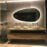 Miroir design ovale LED pour chambre ou salle de bain