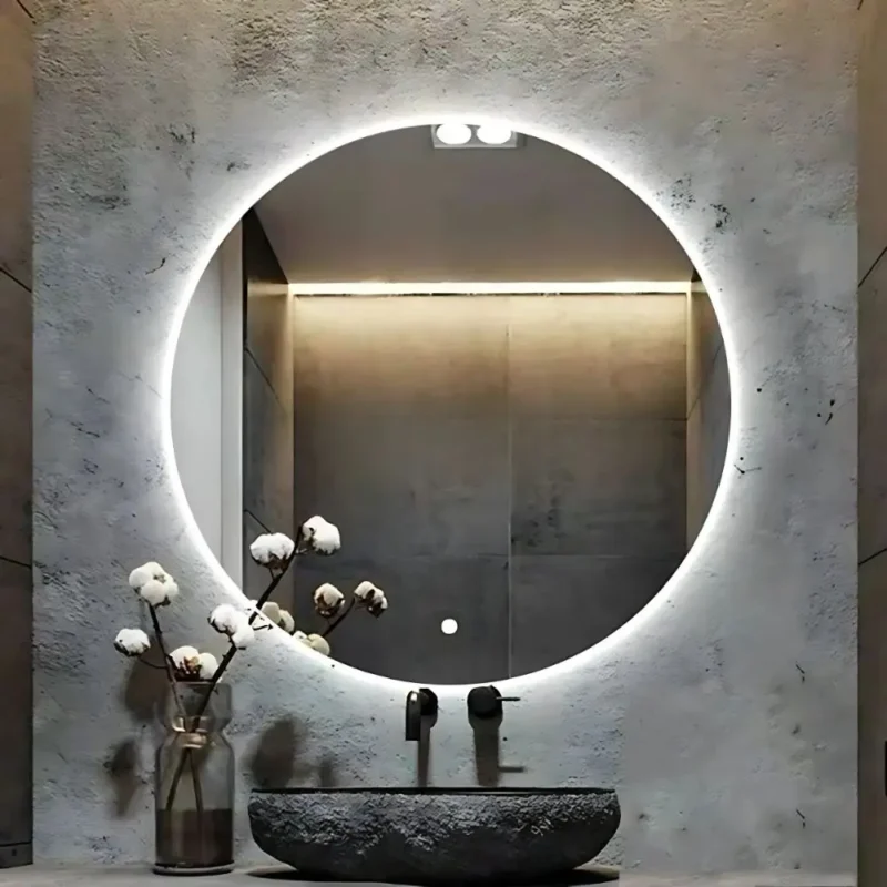 miroir rond tactile salle de bain 