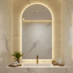 Miroir salle de bain Arcus LED sur mesure, moderne et élégant, avec éclairage intégré pour luminosité optimale