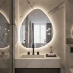 Miroir salle de bain DROP intégré dans une salle de bain moderne