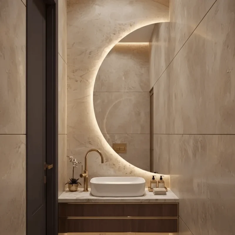 Miroir salle de bain LED LUNEA en verre premium 6 mm sur mesure avec éclairage moderne