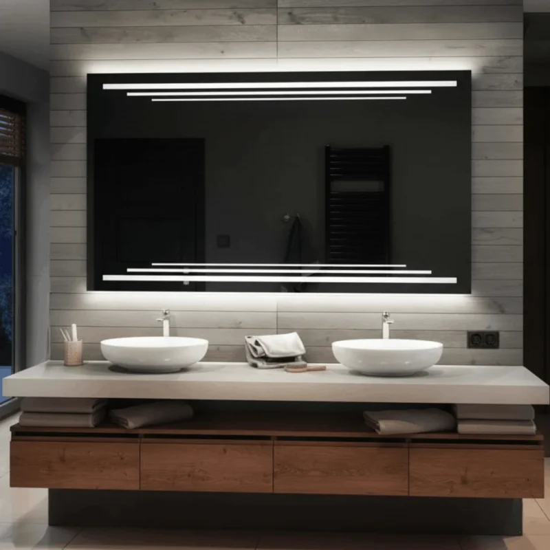 Miroir salle de bain lumineux NEONIS avec éclairage LED intégré – miroir rectangulaire mural moderne au Maroc