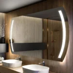 Détail du miroir VEGA LED avec finition Saint-Gobain 6 mm