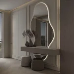 Miroir Wave LED design ondulé pour salon ou salle de bain, verre Saint-Gobain 6 mm