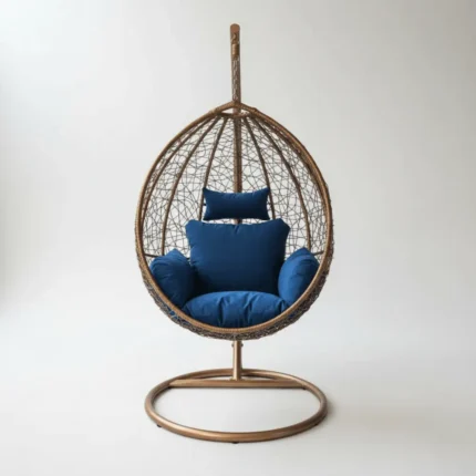 BALANÇOIRE Harmony avec coussins bleu roi – modèle suspendu pour intérieur et extérieur