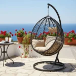 Balançoire beige pour intérieur et extérieur – FabDesign Maroc – modèle design et confortable