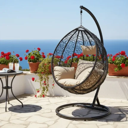 Balançoire beige pour intérieur et extérieur – FabDesign Maroc – modèle design et confortable