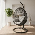 Balançoire déco gris pour terrasse, balcon ou salon – mobilier design moderne – FabDesign Maroc