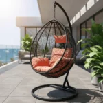Balançoire déco couleur saumon pour terrasse, balcon ou salon – mobilier design et moderne – FabDesign Maroc