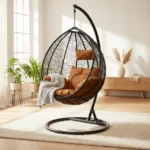 Balançoire marron pour intérieur et extérieur – mobilier design et élégant – décoration terrasse et balcon – FabDesign Maroc