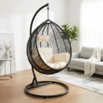 Balançoire suspendue blanc cassé – mobilier design intérieur extérieur – FabDesign Maroc