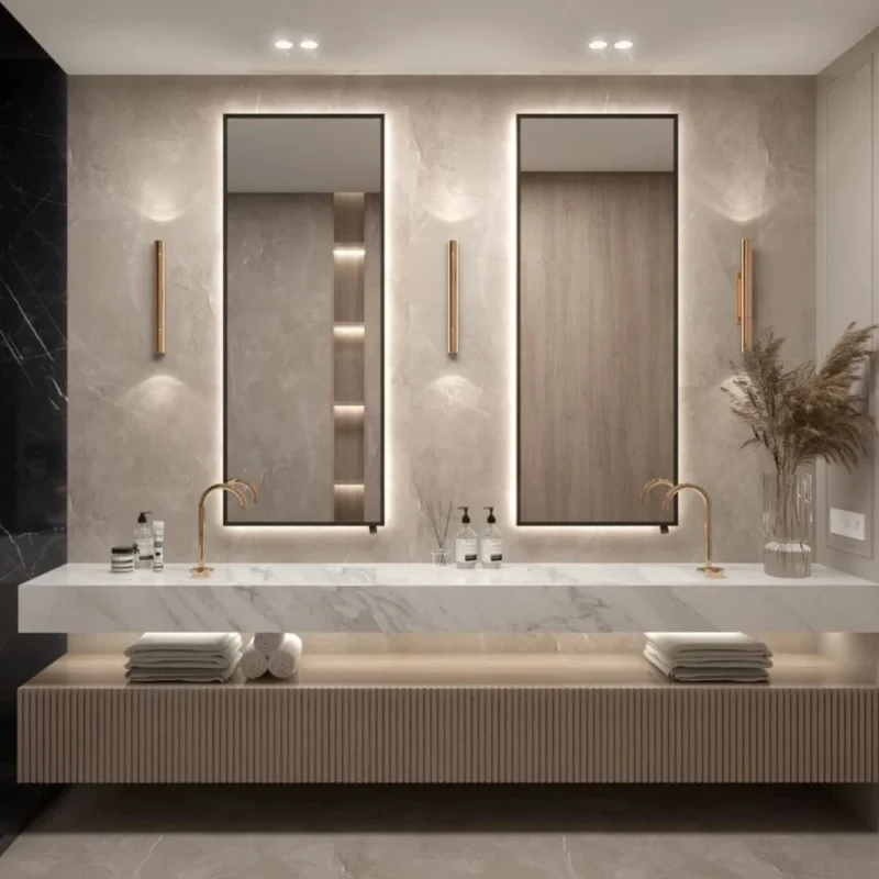 miroir salle de bain avec cadre 