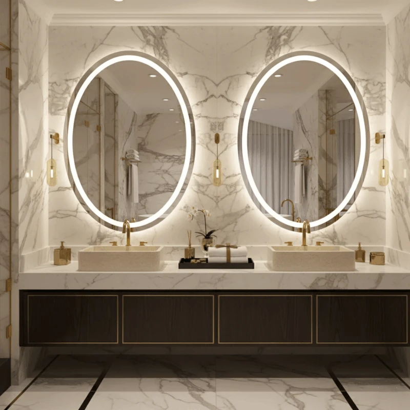 Miroir salle de bain Ovallia 6mm avec éclairage LED – FabDesign