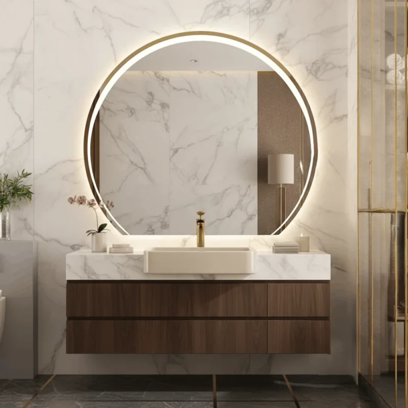 Miroir ZENITH LED intégré dans salle de bain moderne