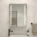 Miroir Sablis rectangulaire avec deux lignes de sablage latérales, design moderne et épuré, disponible au Maroc et sur mesure