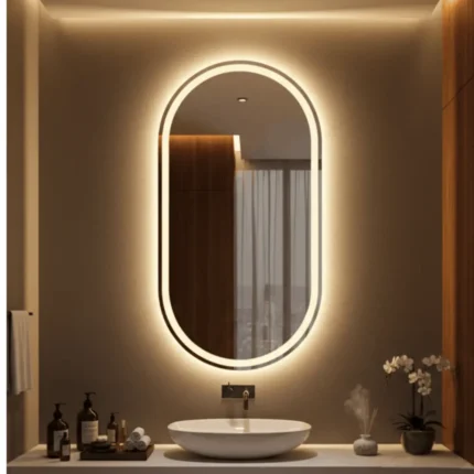 miroir Velora ovale LED rétroéclairé verre 6 mm salle de bain Maroc
