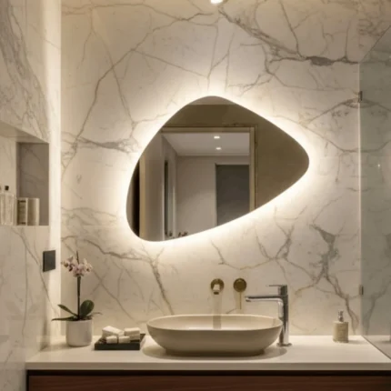Miroir salle de bain LED AURELIOX design moderne avec éclairage intégré au Maroc