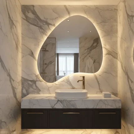 Miroir salle de bain design CALYPSO avec éclairage LED intégré