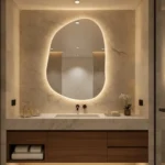 Miroir salle de bain moderne Drift de forme asymétrique