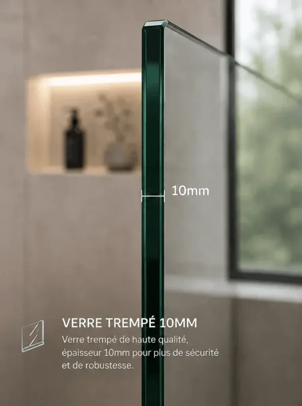 Verre trempé 10mm, cabine de douche rectangulaire Auren