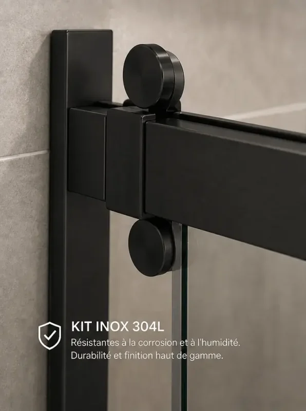 Accessoires inox 304L noir de la cabine de douche d'angle Névra